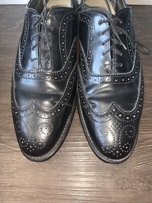 Essex Magic Men\'s Feather Soft Wingtip Grain Sz 9 Vintage Sears Black Leather Wing Tip Shoes Essex Magic  main image 2