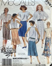 McCall s Fashion Basics 2957 Women s Skirt Pattern Size 14 Uncut