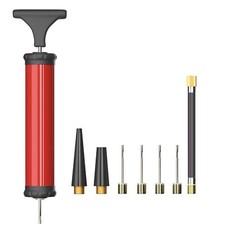 Portable Ball Pump Air Pump Hand Pump Inflator Kit with 4 Needles 2 Nozzle 1 ...