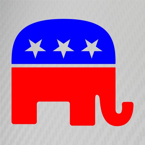 Republican Elephant Sticker Decal Political Party Graphic Car Window