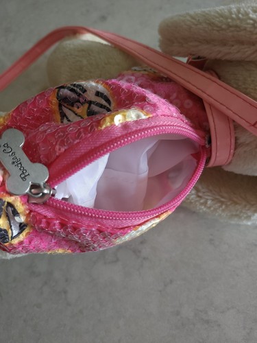 Girls Poochie & Co. Lab Retriever Purse Pink Yellow Bling Sequin Dog Emoji EUC - Picture 13 of 14