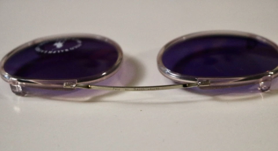 Gafas de sol vintage POLO BY RALPH LAUREN clip tinte púrpura RW4 Italia Foto 3 de 3