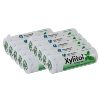 WWW.SPEISEKAMMER-SHOP.DE 10 Dosen Zahnpflege Xylitol KAUGUMMI Spearmint Minze je 30 Stück 100% Xylit