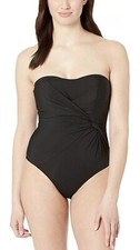 NWT JETS SWIMWEAR AUSTRALIA Jetset Black Bandeau One Piece Swimsuit Women Size 4