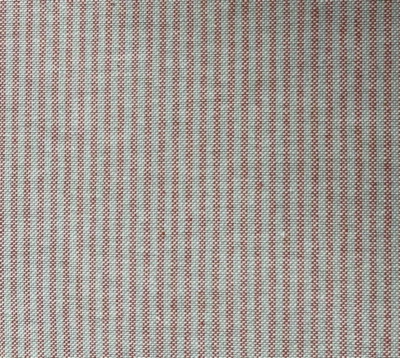 FRANK THOMAS INTERIORS Emory Stripe French Linen CORAL PINK GREY 280cm Wide Double Width Curtain Fabric