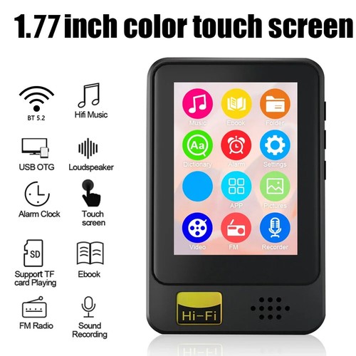 Reproductor MP3 MP4 Pantalla Táctil Completa de 1,8 pulgadas Reproductor de Música HiFi Portátil (Tarjeta de 16 GB). - Imagen 9 de 11