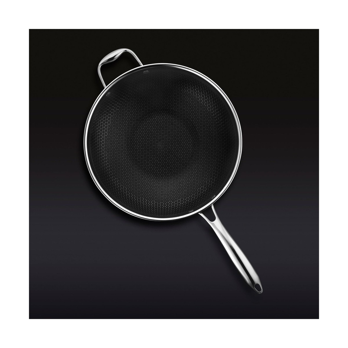 HexClad Hybrid Nonstick Wok, 12-Inch, Stay-Cool Handle, Dishwasher