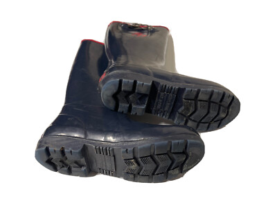 Polo Ralph Lauren Rubber Rain Boot Navy Blue Red Pony Boys 5 