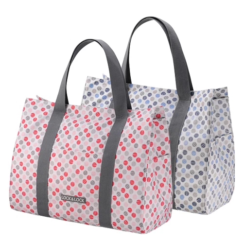 Lock Lock Stylish Cooler Bag 25L Summer Cooling Shopping Large Capacity Blue
