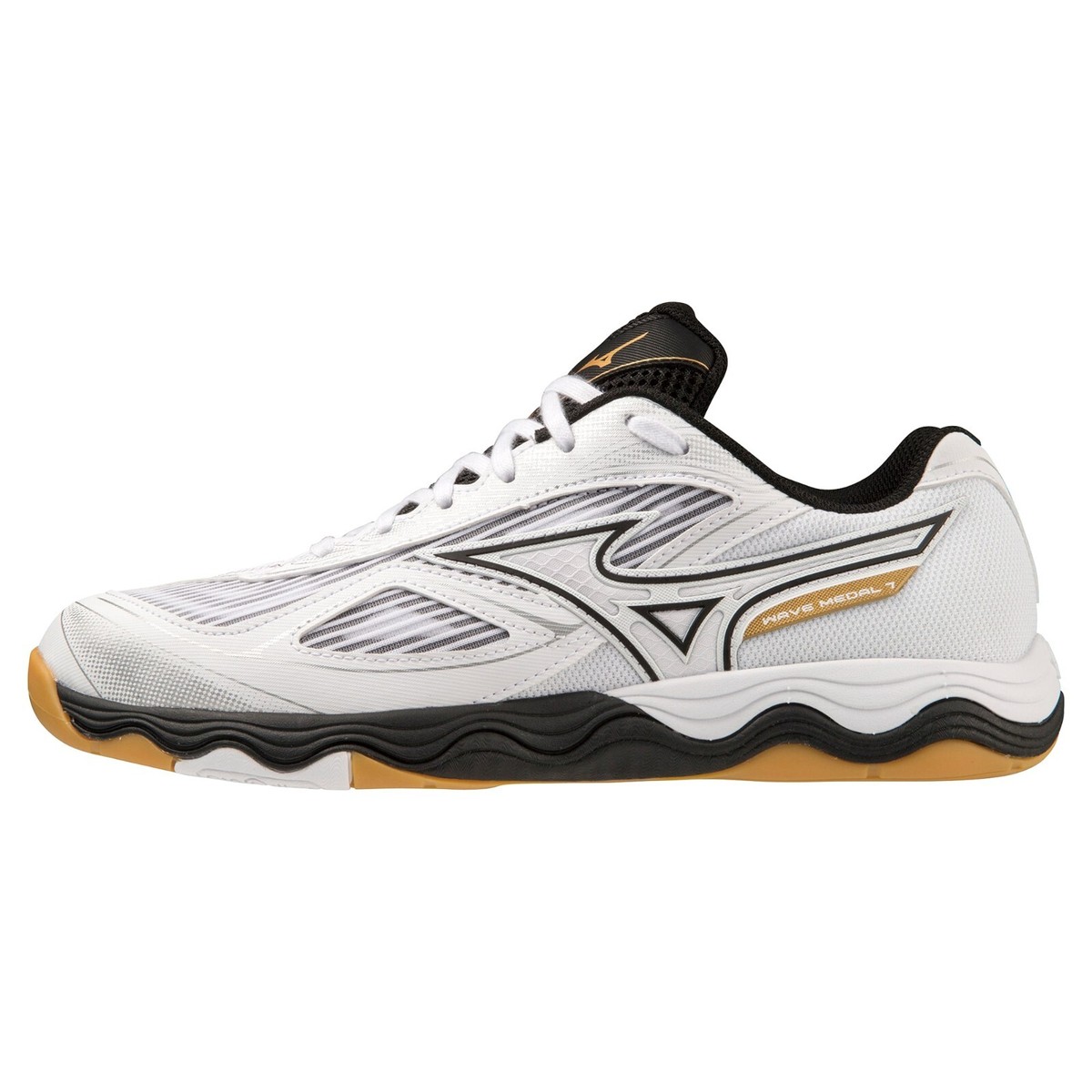 Mizuno Table Tennis Shoes WAVE MEDAL 7 White/Black/Gold 81GA2315