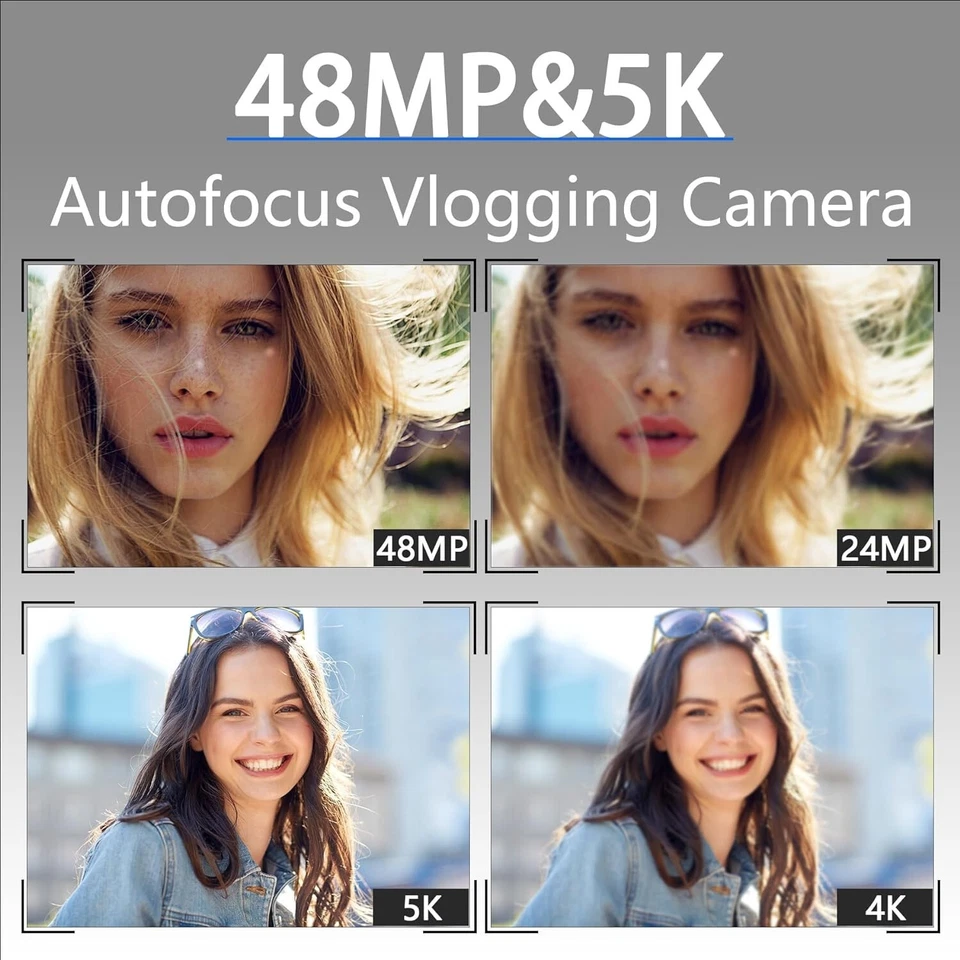 NBD Digitalkamera 5K 48MP 16X 3 Zoll IPS Bildschirm Autofokus WiFi für Vlogging - Bild 2 von 4