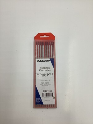 QTY 36 Radnor 64001960 Tungsten ELECTRODES 2% THORIATED 1/8''X7'' EWTH-2