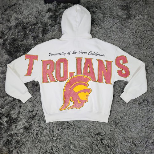 Felpa con cappuccio Hollister USC Trojans uomo media bianca University of Southern California - Foto 9 di 18