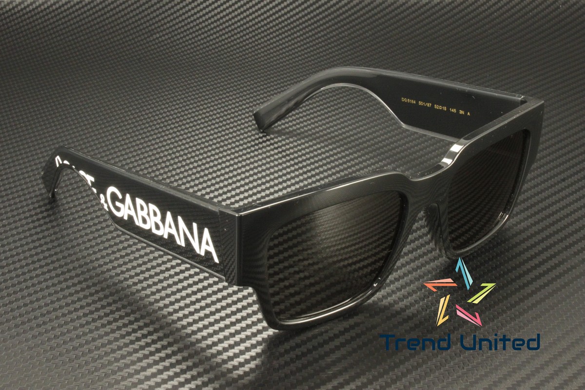 DOLCE & GABBANA DG6184 501 87 Black Dark Grey 52 mm Men