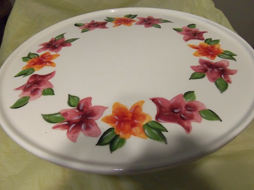 2006 Dalrae Kim Our Own Image Cake Stand Plate African Floral - Picture 2 of 7