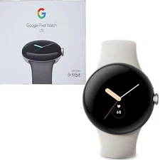 Google Pixel Watch Polished Silver case/Chalk Active 32GB LTE+Bluetooth NEW