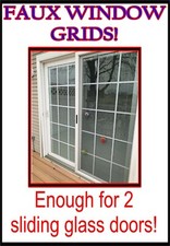 Faux Sliding Glass Door grids white replacement grills sliding muttons lines
