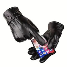 Stylish And Long-Lasting: Touch Screen Gloves Made of Velvet-Lined Faux Leather