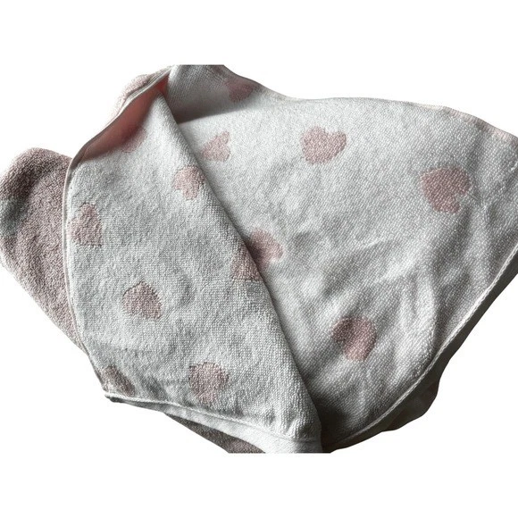 Kate Spade New York Hand Bath Towel Set/2 Pink Heart Cotton OEKO TEX Standard - Image 4 of 4