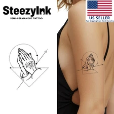 SteezyInk temporary tattoo Prayer last upto 2 weeks 3 x 3 inch