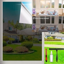 One Way Privacy Window Film Sun 17.5 Inch x 78.74 Inch, Black-silver 