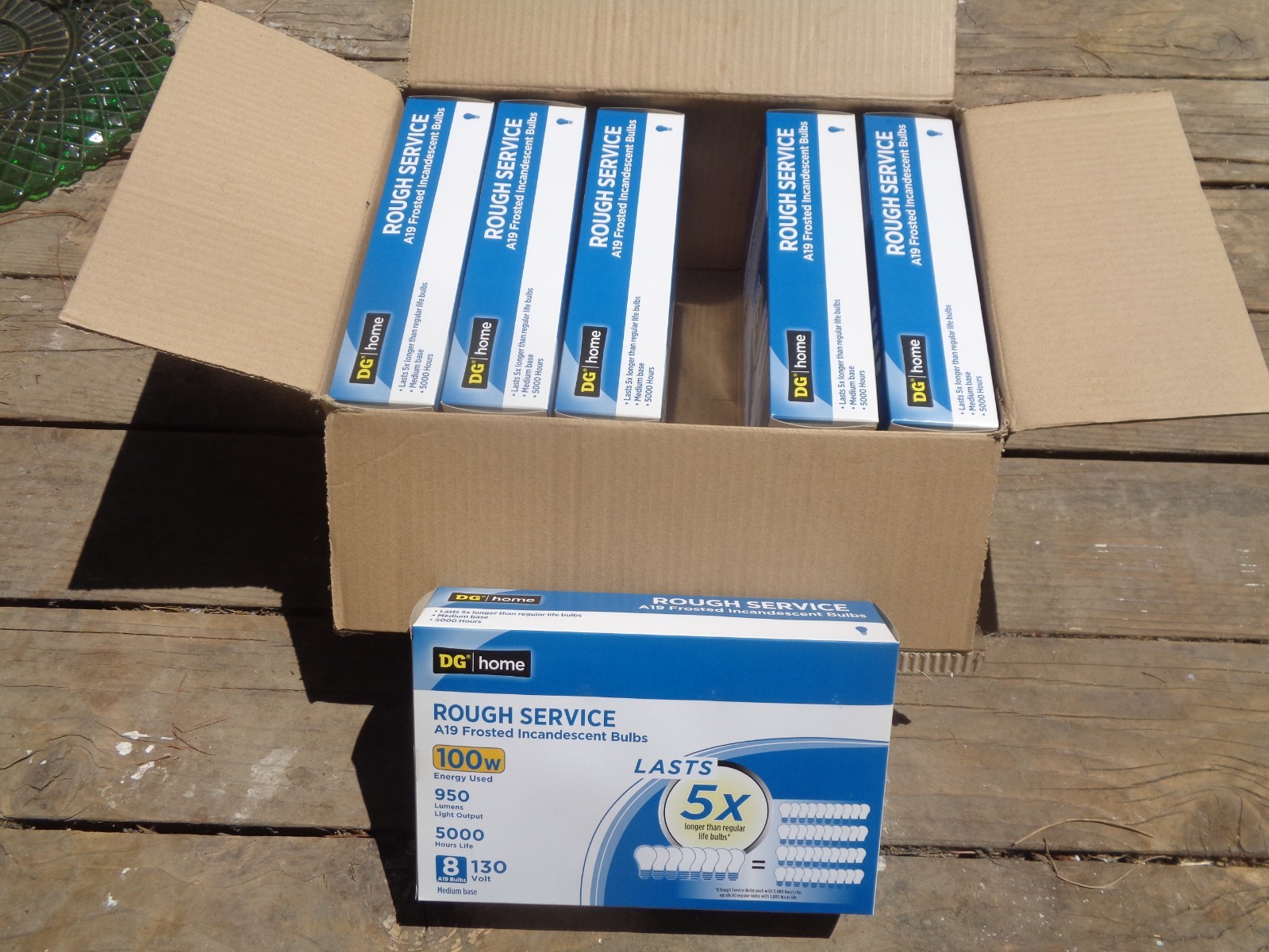 Rough Service A19 Frosted Incandescent Bulbs 120V/130V, 88W/100W, 48 Bulbs (New)