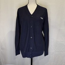 70s Penneys Sanfordized The Fox Sweater Blue S Made in the USA Vintage