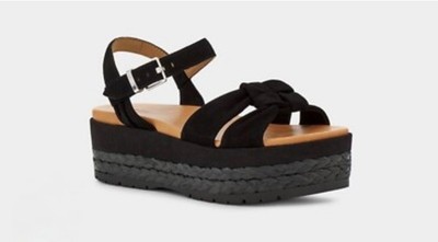 UGG Black Suede Platform Sandal Size 7