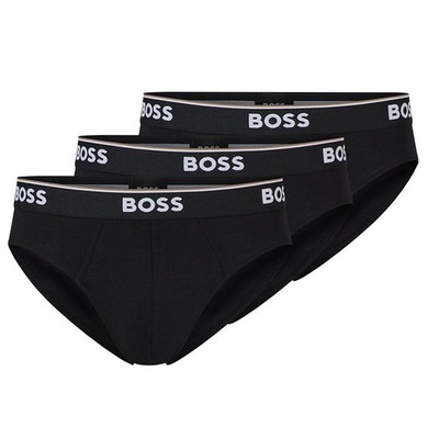 BOSS Sportslip 3er Pack Minislip Brief Cotton Stretch Unterhosen mit Logobund 