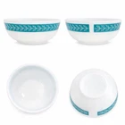 Vintage Pyrex Tableware Bowl 705-21 Corning USA White Opal Glass Teal Leaf Band