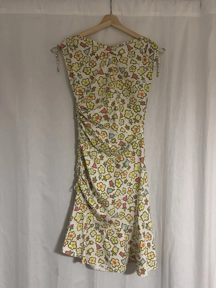 Moschino Cheap&Chic Cotton Summer Dress Yellow Flowers Size USA 8 - Image 3 of 4