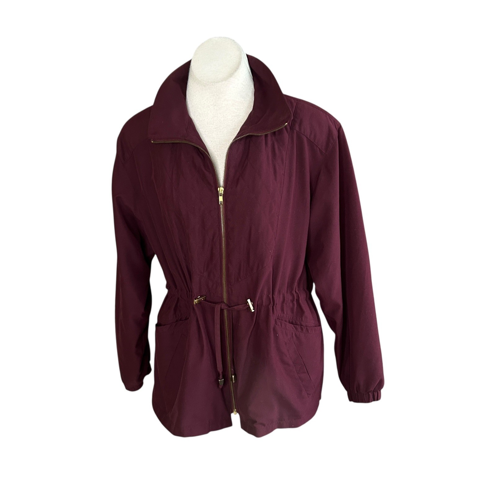 Giacca Burgundy Red Jacket Drawstring Utility Ful… - image 2