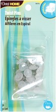 Dritz 9070  Upholstery Decorative Twist Pins 12mm 30/Pkg-Clear thumbnail