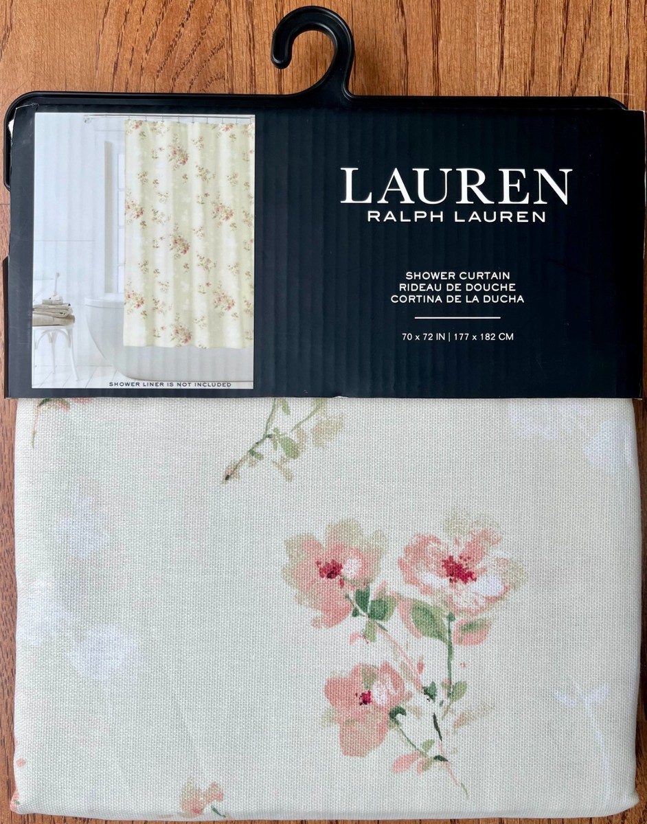 NEW RALPH LAUREN POLO COTTON SHOWER CURTAIN VINTAGE PINK FLORAL