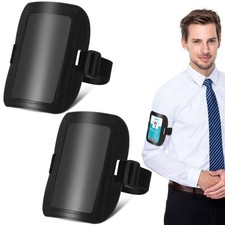 Adjustable Leather Arm Badge Holder - Waterproof ID Armband for Work Office