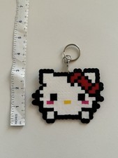 Sanrio Hello Kitty Perler Bead Pixel Art Keychain Handmade