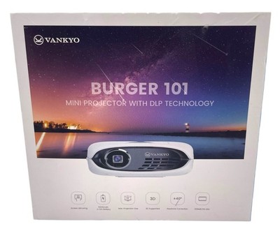 VANKYO Burger 101 Wireless Rechargeable USB,HDMI & Audio Port Mini DLP Projector
