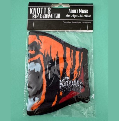 Knotts Scary Farm 2020 RETRO PUMPKIN Face Mask - Sealed NIP Taste of Fall-O-Ween