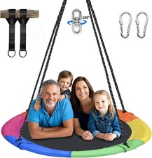 43" Saucer Tree Swing for Kids - 360 Rotate Waterproof Flying Saucer With Swivel