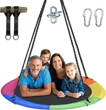 43" Saucer Tree Swing for Kids - 360 Rotate Waterproof Flying Saucer With Swivel