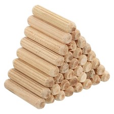 7/32"x1 3/16" Wood Dowel Pins,150 Pack Fluted Wooden Dowel Pin Straight Groove