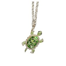 Crystal Diamond Turtle Car Pendant, Bling Funny Turtle Rear View Mirror Green