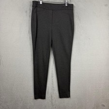 Chicos Pull On Pants Womens 1 Size 8 Gray Stretch High Rise Casual