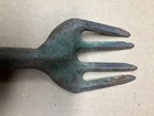 Vintage Green Metal Hand Cultivator Or Garden Hand Fork. 4 Tines, Wood Handle. — photo 6