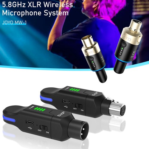 Joyo 5,8 GHz kabelloses Mikrofonsystem 4-Kanal XLR-Sender & Empfänger 100 Fuß - Bild 1 von 12