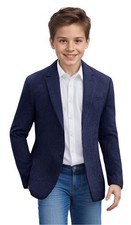 Boys Blazer Navy Blue Sport Coat 2 Buttons Lightweight Outdoor Jacket 12