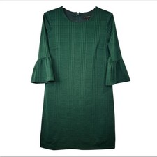 Banana Republic Women’s Deep Green 3/4 Long Fluted Bell Sleeves Dress Size 6