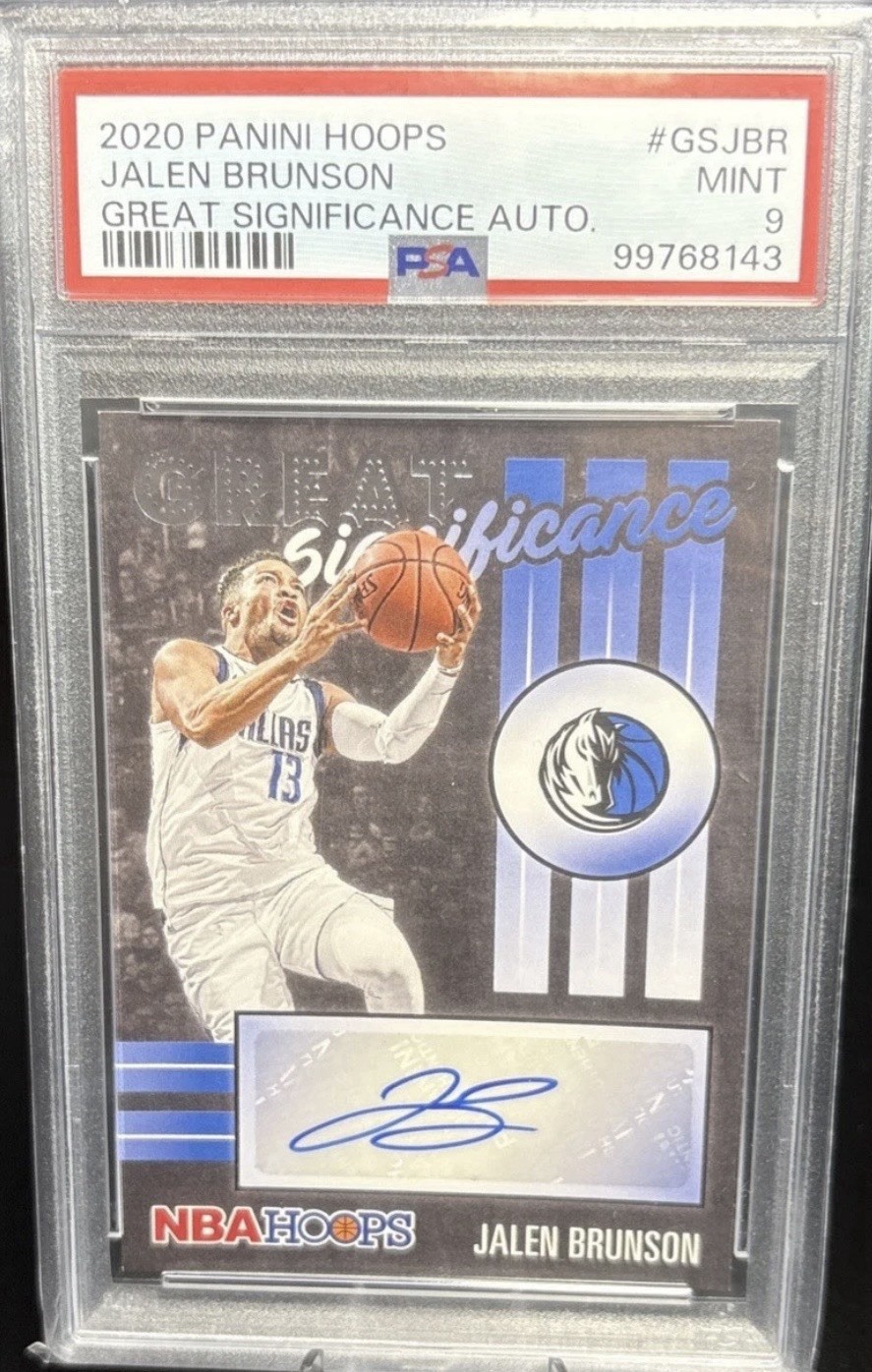 Jalen Brunson Autograph NBA Hoops PSA 9 view 1