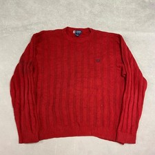 Vintage Chaps Knitted Jumper Pullover Knit Sweater With Embroidered Logo Men's L