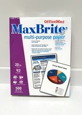 Office Max multi-purpose paper 8.5 x 11 Inch, 92 brightness 500 sheets